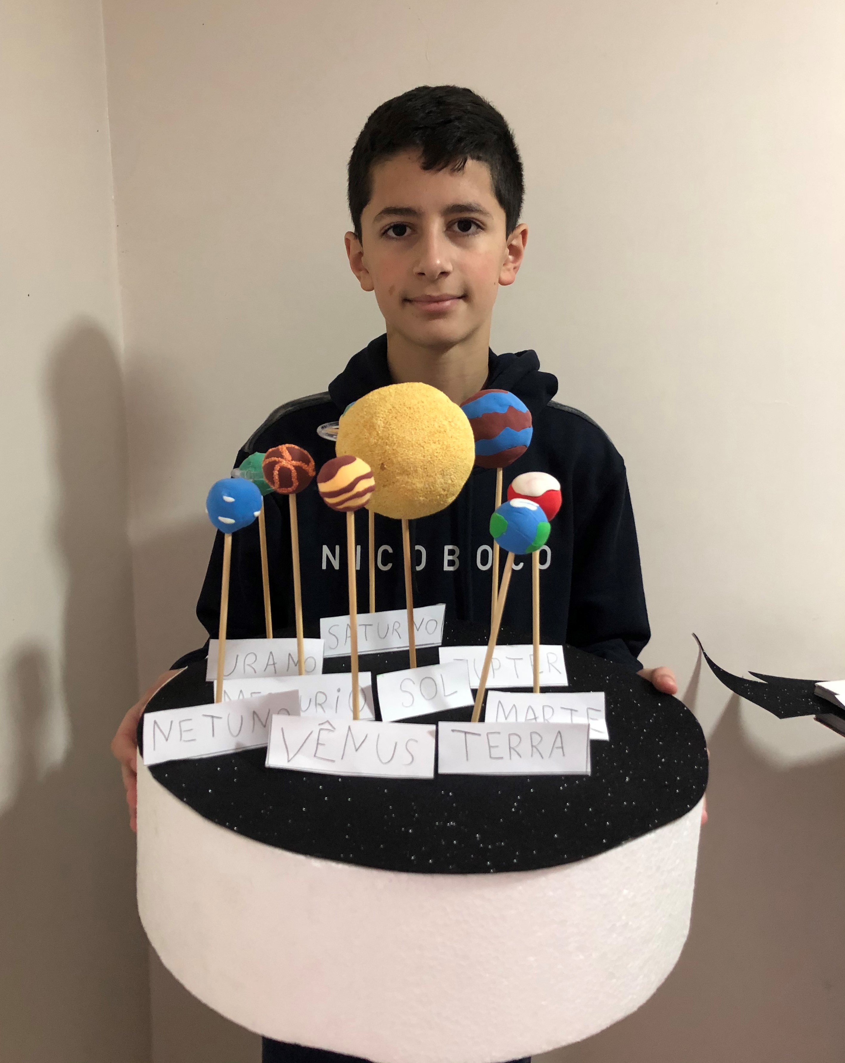 Maquete sistema solar criativa