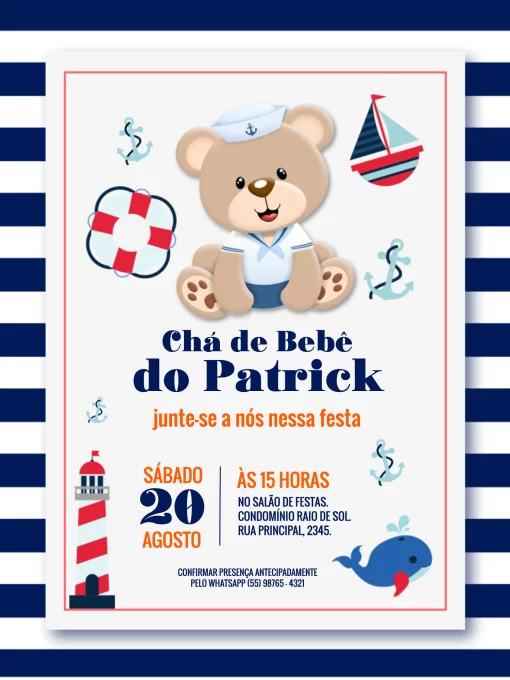 ideias criativas decoração chá de bebê marinheiro