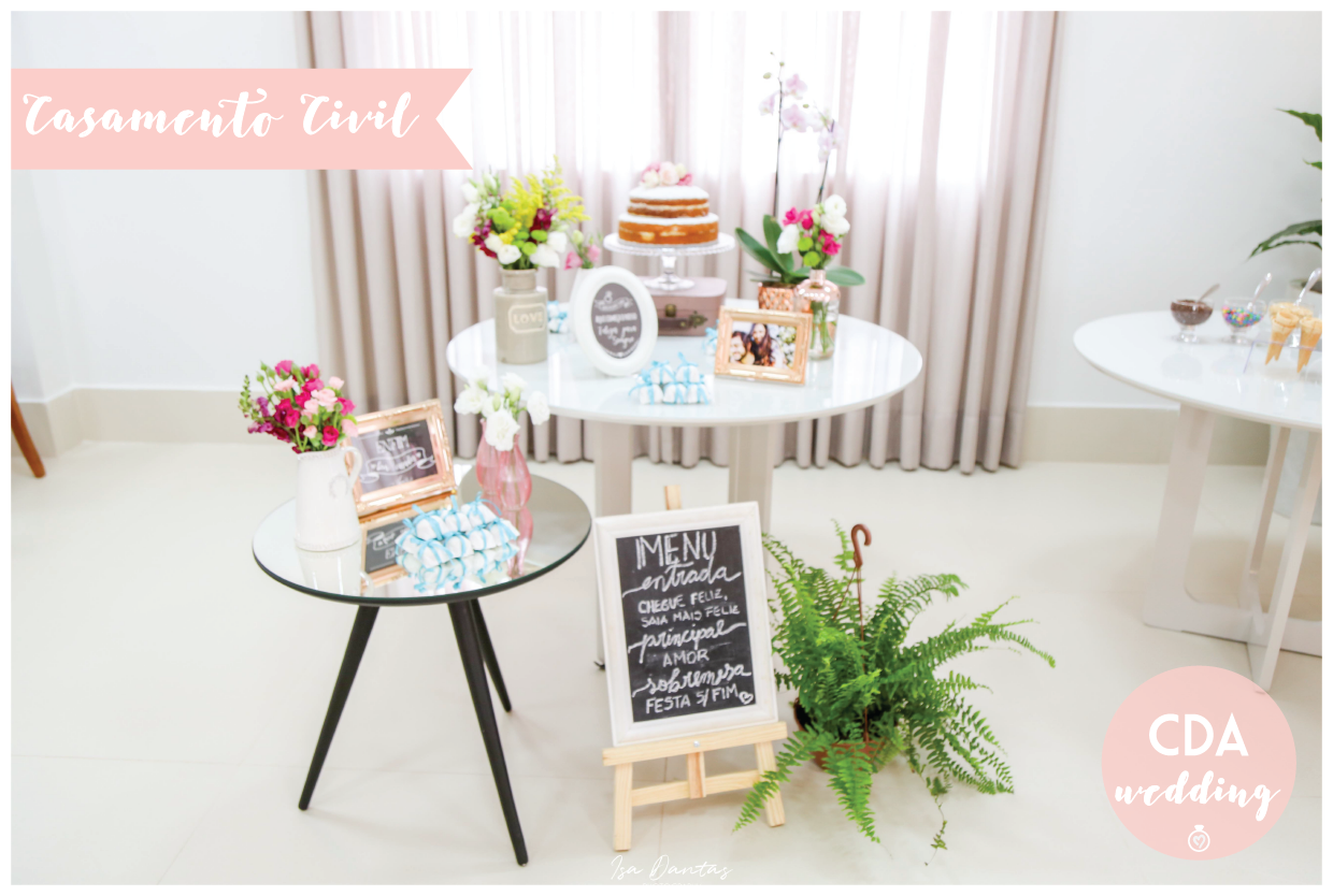 decoração de jantar de casamento civil