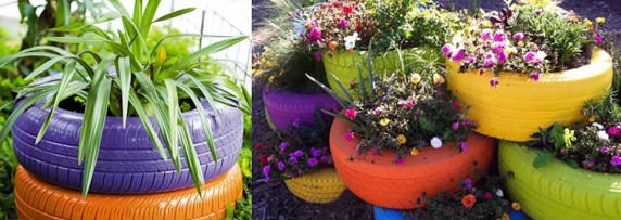 quanto custa decorar jardim com pneus reciclados