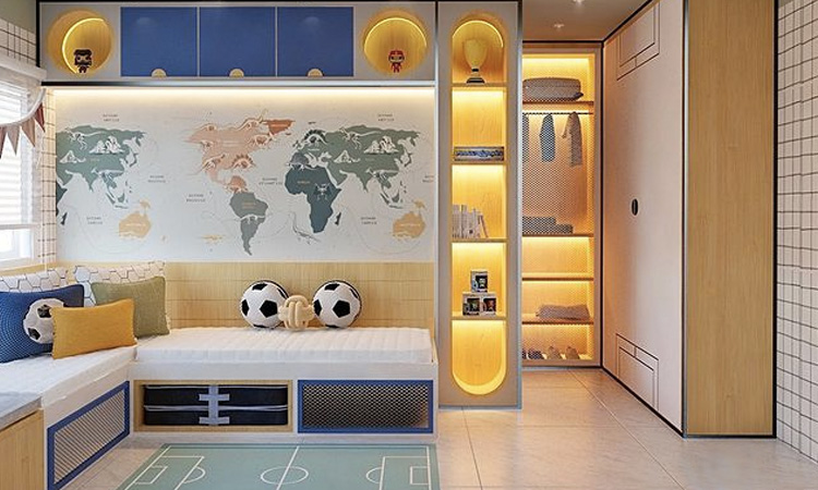 ideias decoração quarto menino moderno