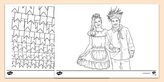 custo de material para desenho colorido festa junina