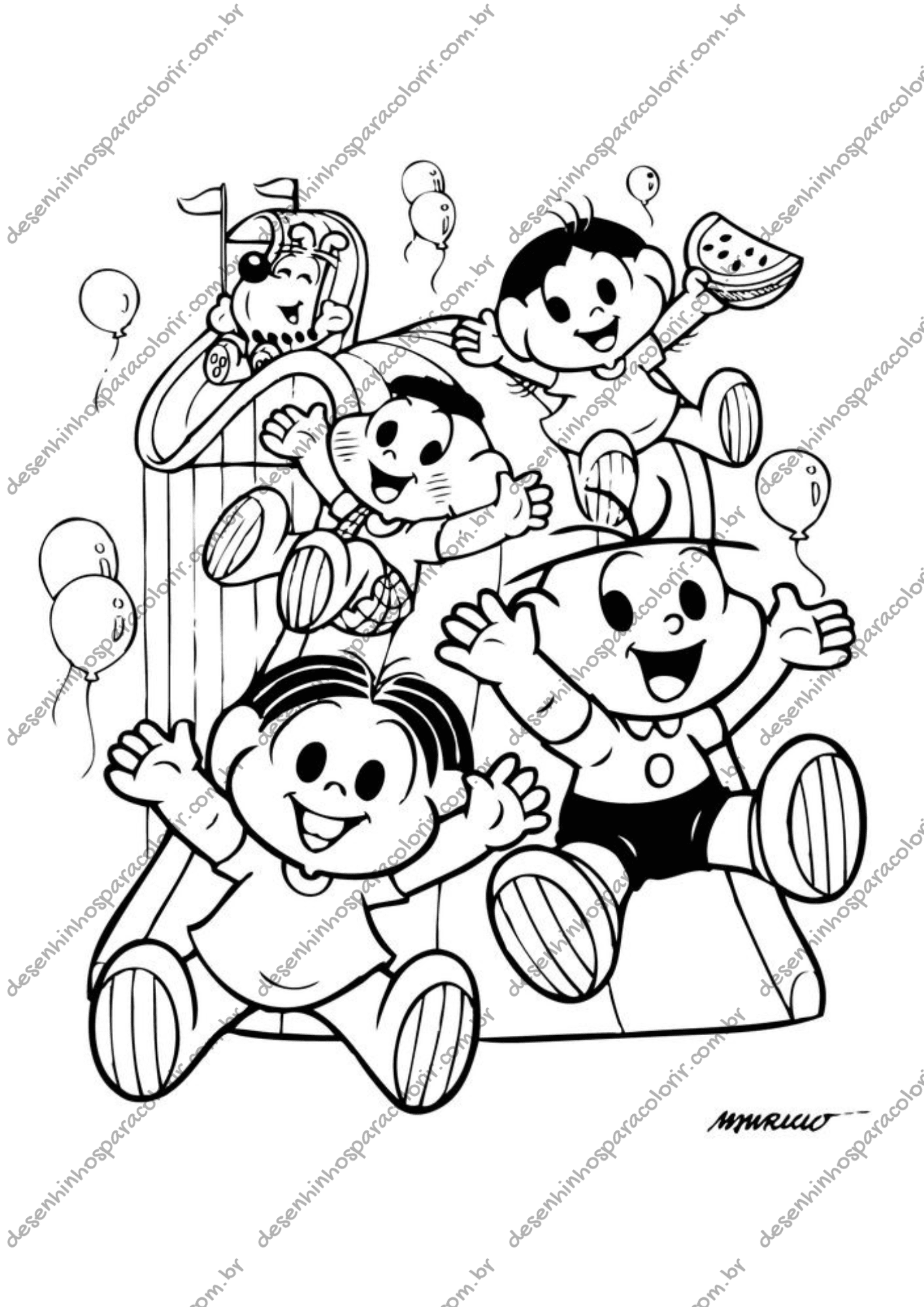 desenhos da turma da mônica para colorir