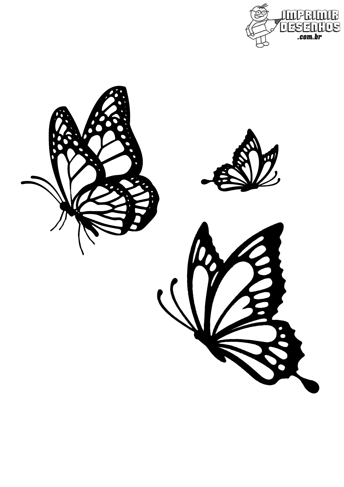 desenho de borboleta em preto e branco para imprimir