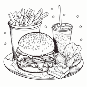 ideias de desenhos de comida para colorir fofos