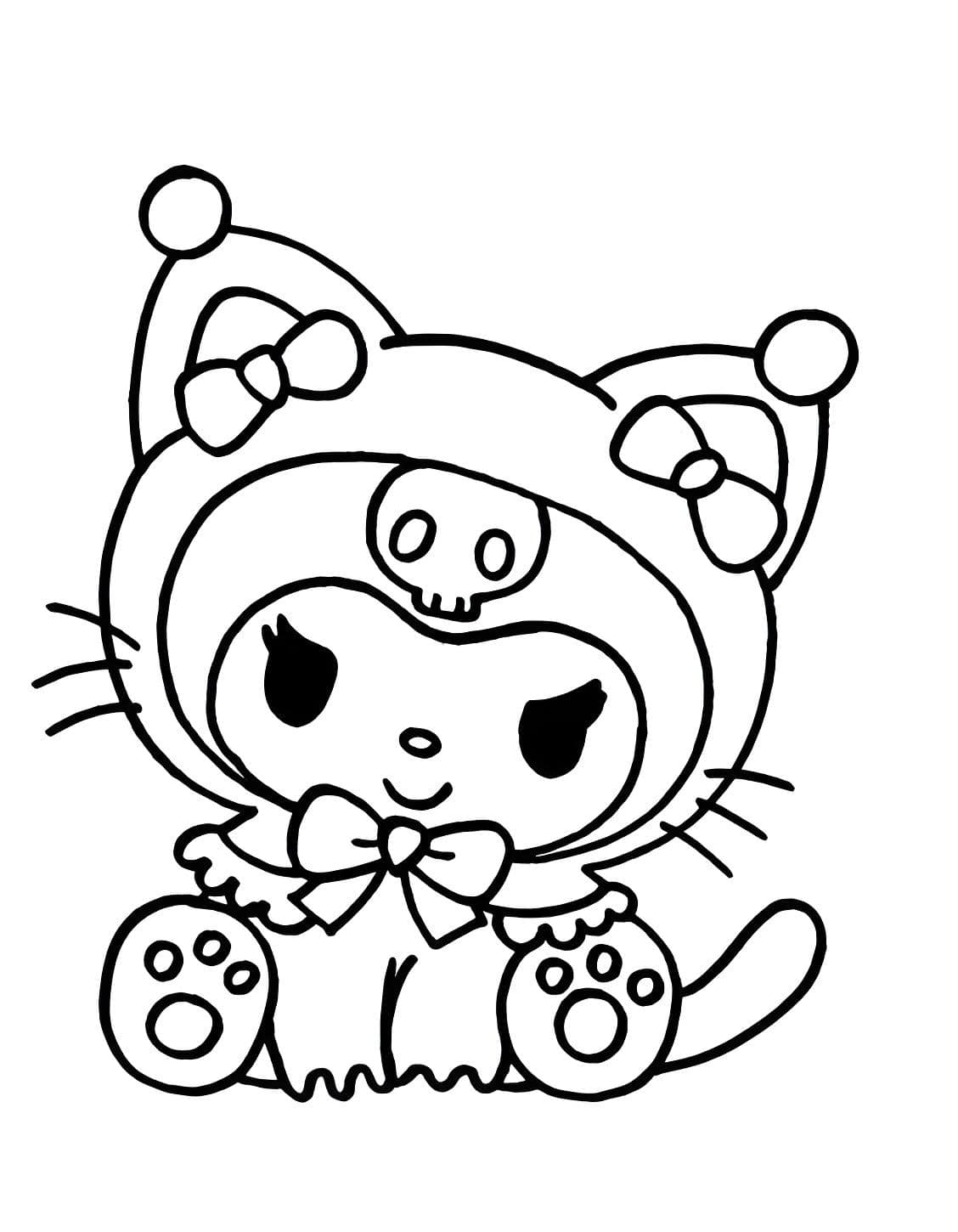 custo de materiais para colorir desenhos de gato kawaii