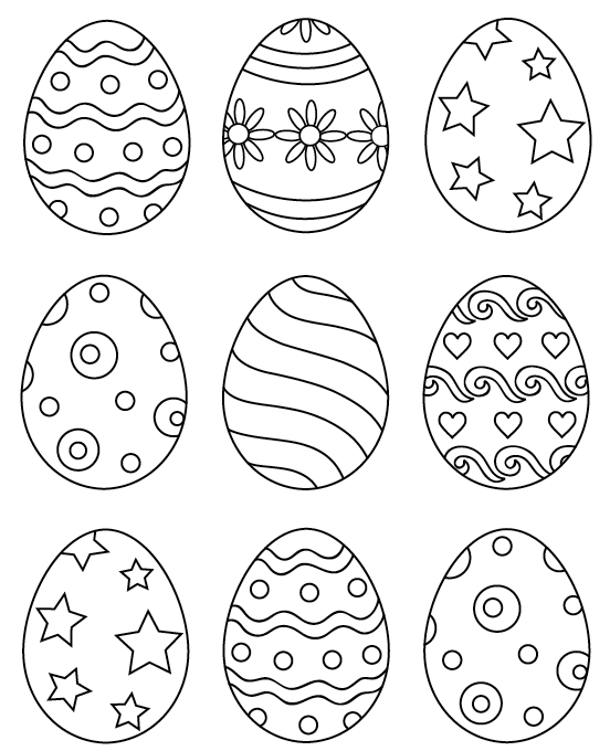 moldes de ovos da páscoa para colorir
