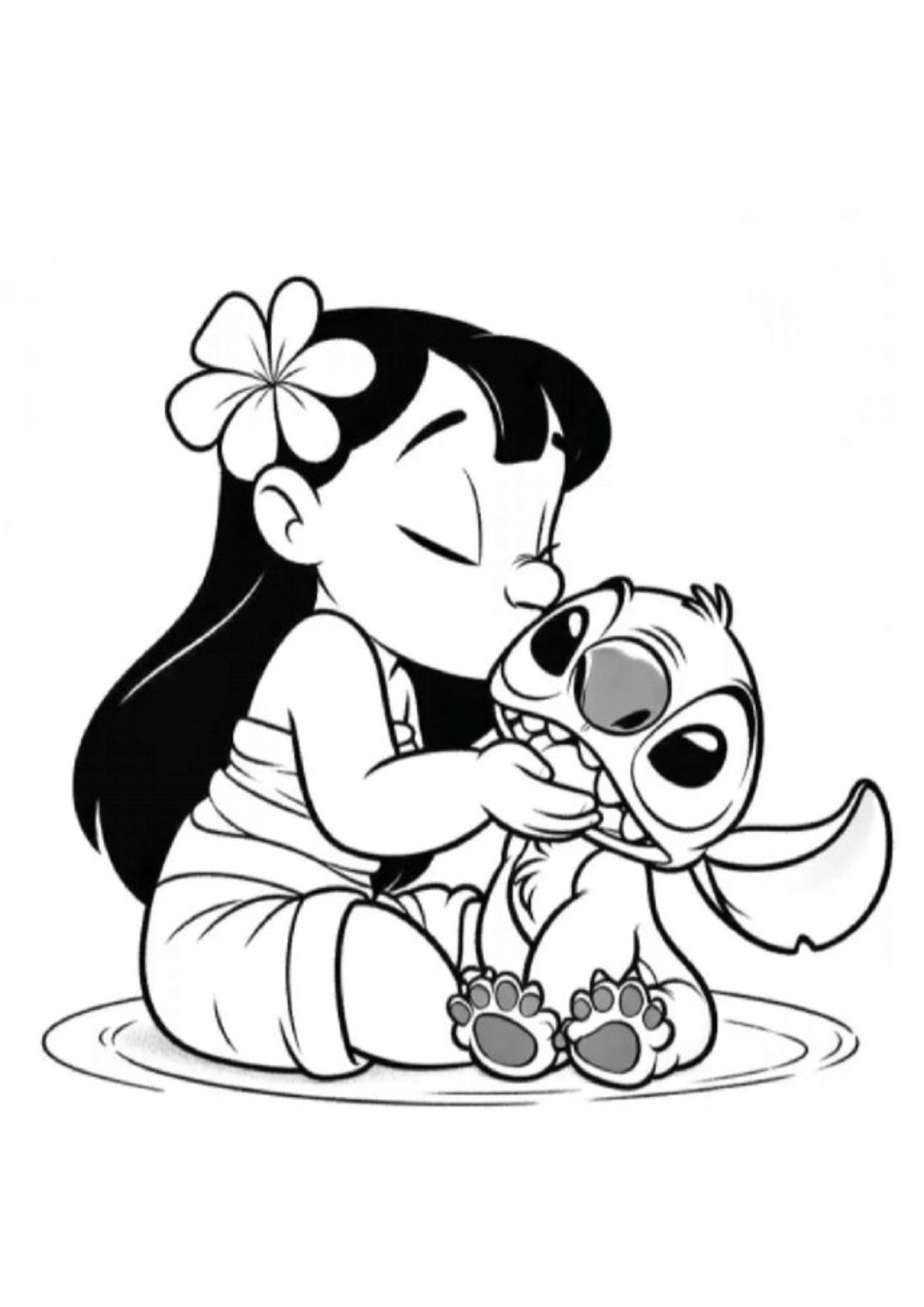 desenho do stitch vs angel para colorir