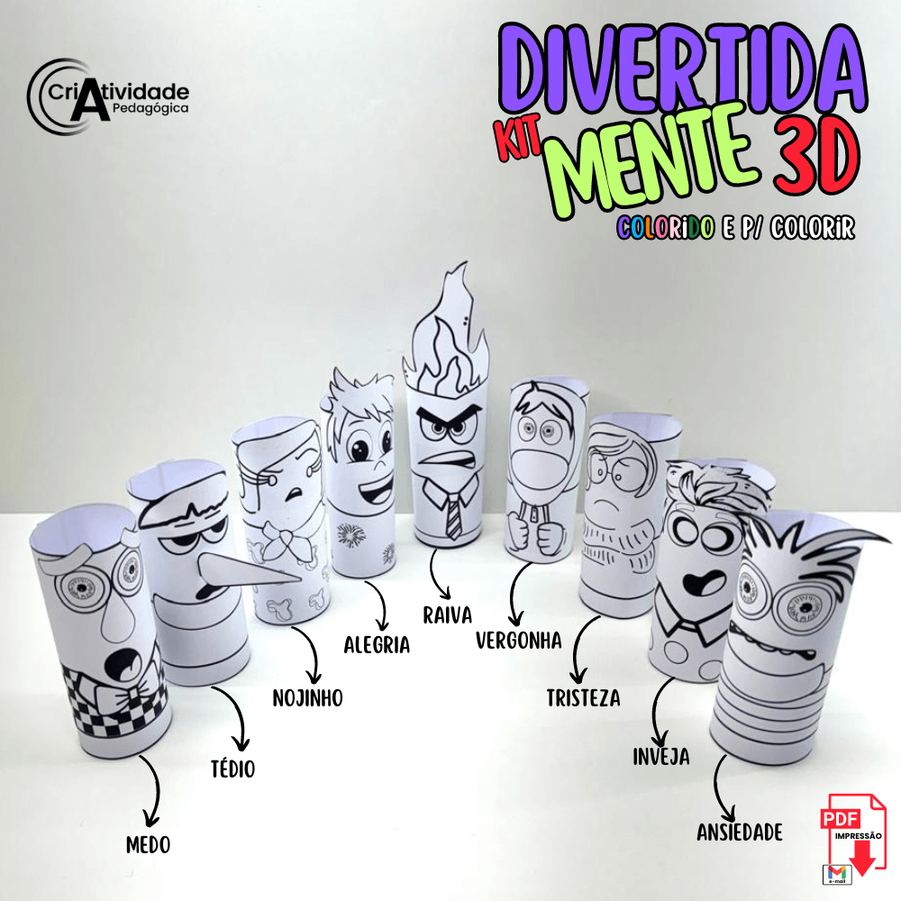 colorir Medo Divertida Mente