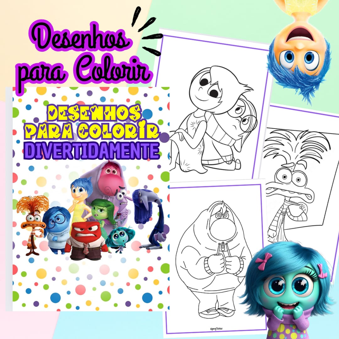 personagens Divertida Mente para pintar