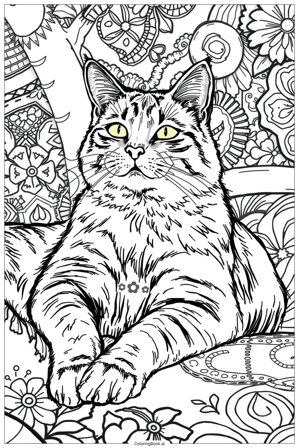 desenho de gato preto para colorir