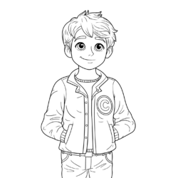 desenho para colorir menino