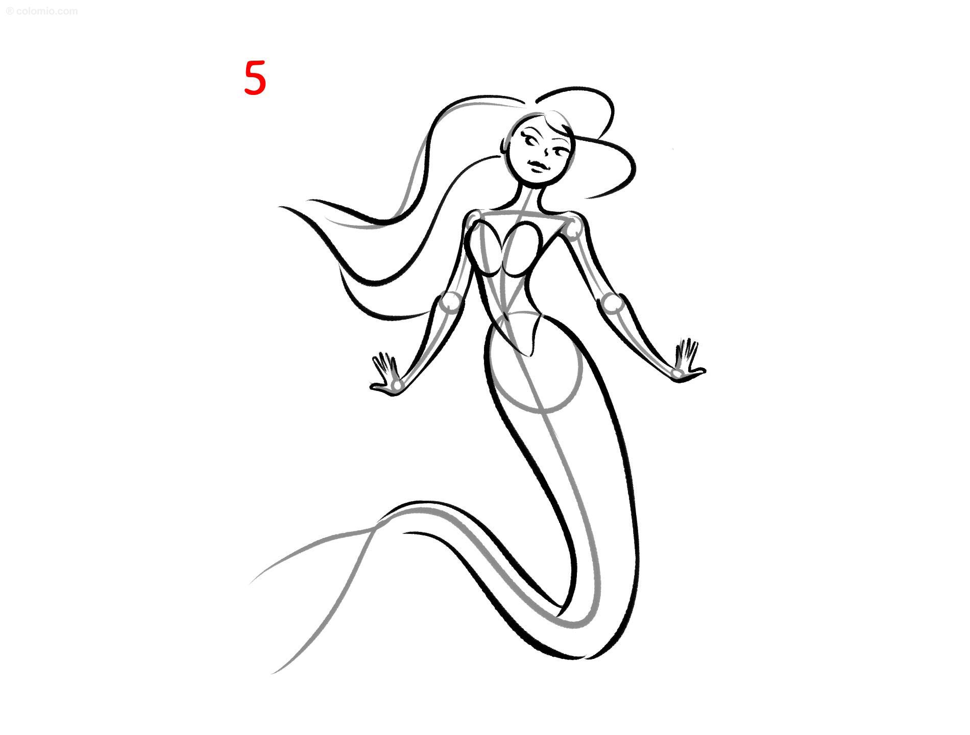 desenho para colorir sereia