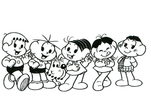 moldes turma da monica para colorir