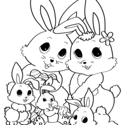 desenho de coelho da páscoa
