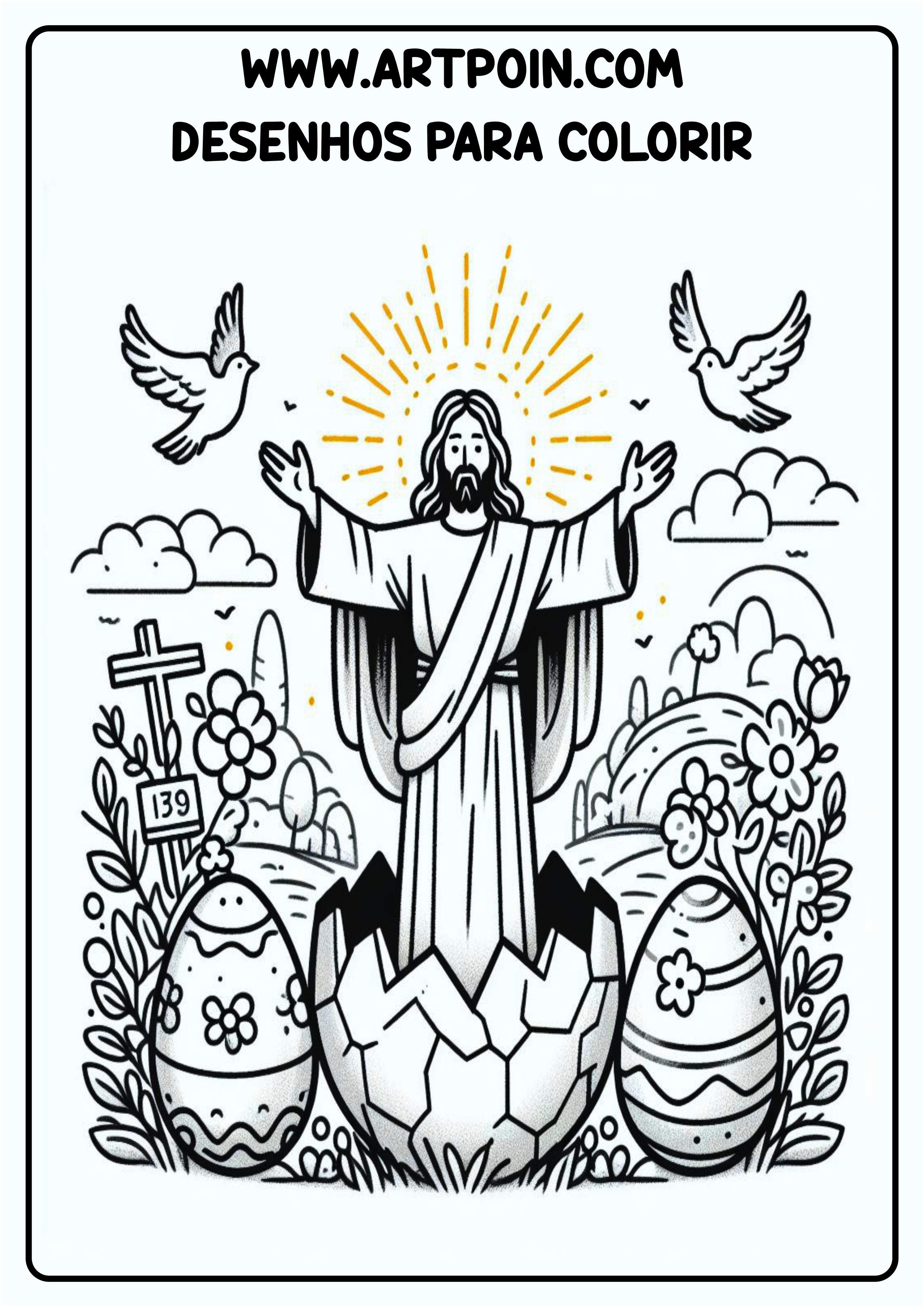 desenho bíblico da páscoa infantil