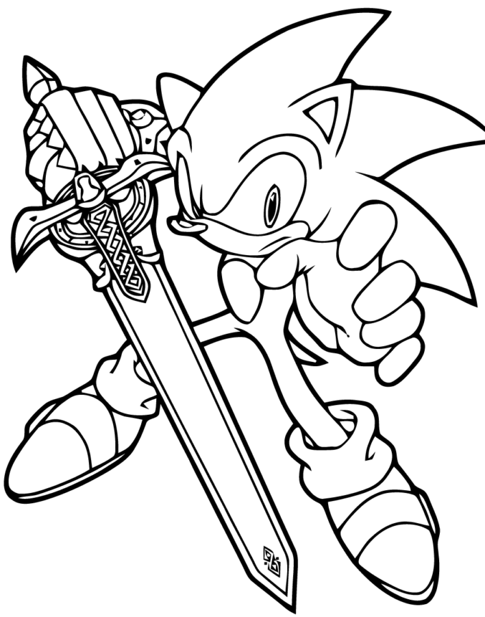 sonic the hedgehog para colorir