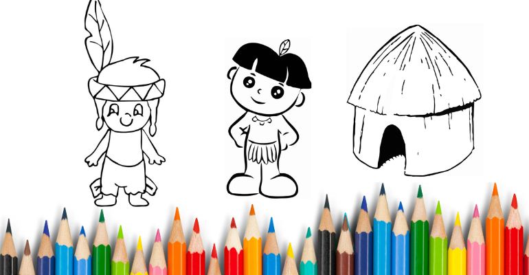 desenhos indígenas para colorir com grafismos específicos