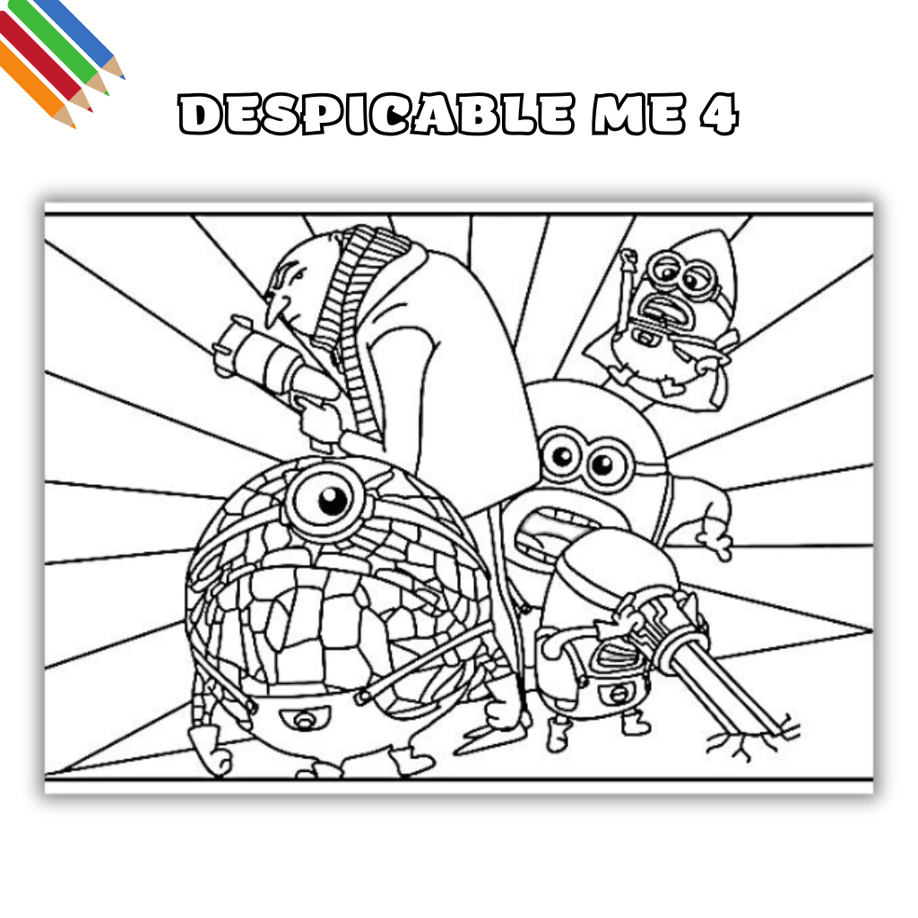 desenhos animados minions para colorir
