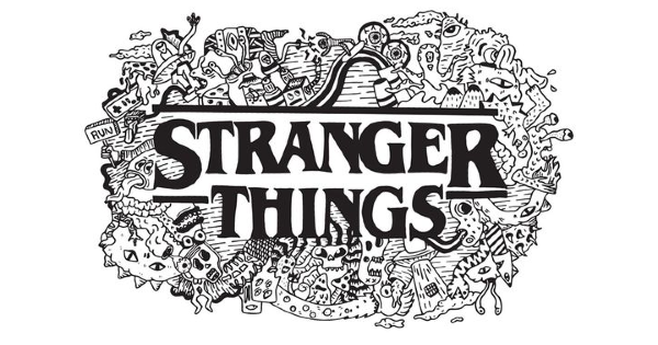 cenas stranger things para colorir