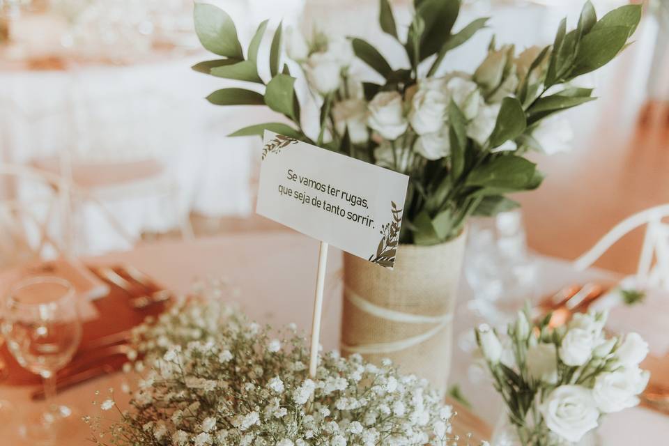10 ideias criativas enfeite mesa casamento simples