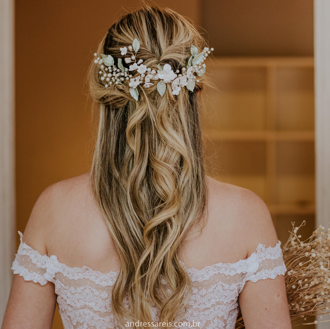 enfeites de cabelo de noiva