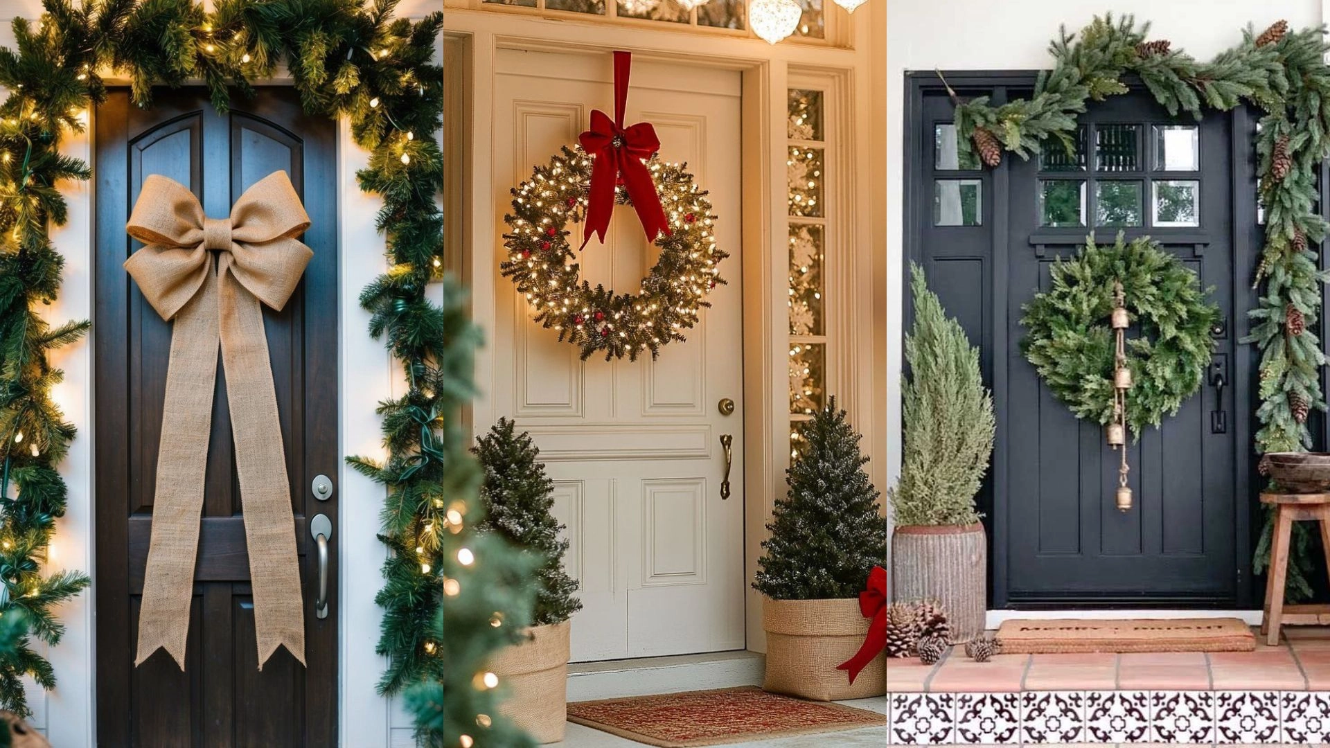 como evitar furos na porta com enfeites de natal