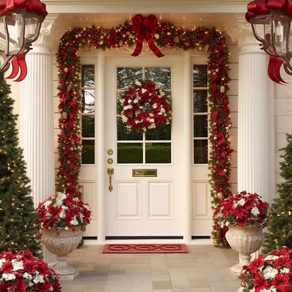guirlanda tradicional versus enfeite minimalista natal porta