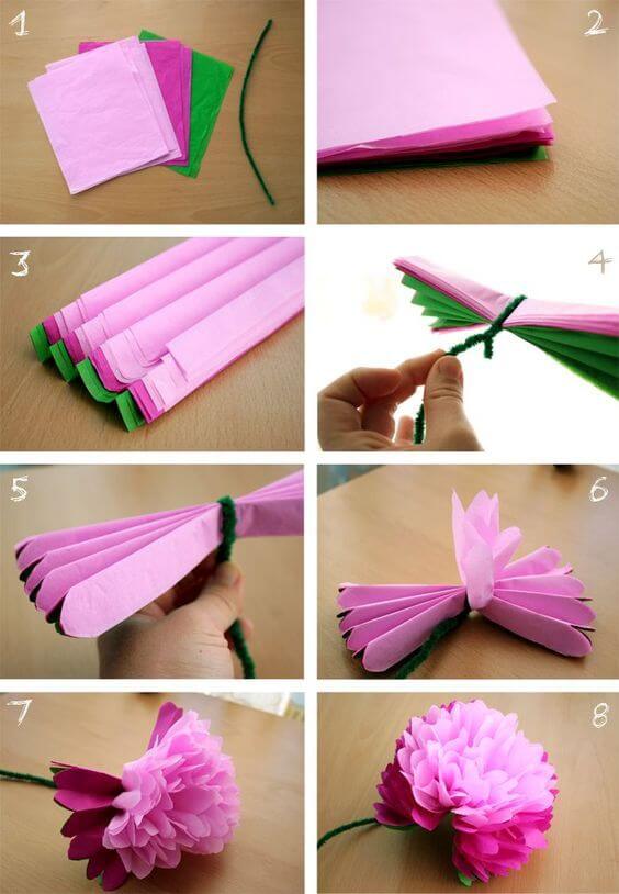 flor de papel de seda casamento
