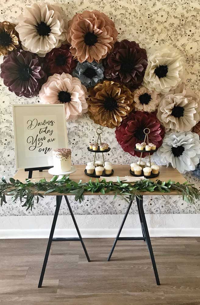 flor de papel de seda casamento