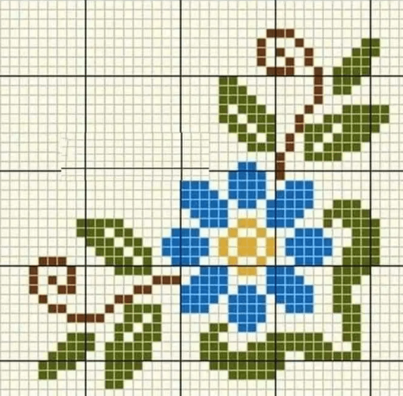 flor para bordar ponto cruz