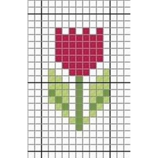 ponto cruz flor em 3D