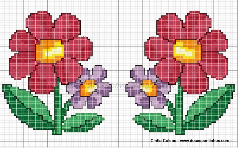 ponto cruz flor margarida