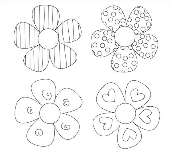 moldes de flores para educação infantil