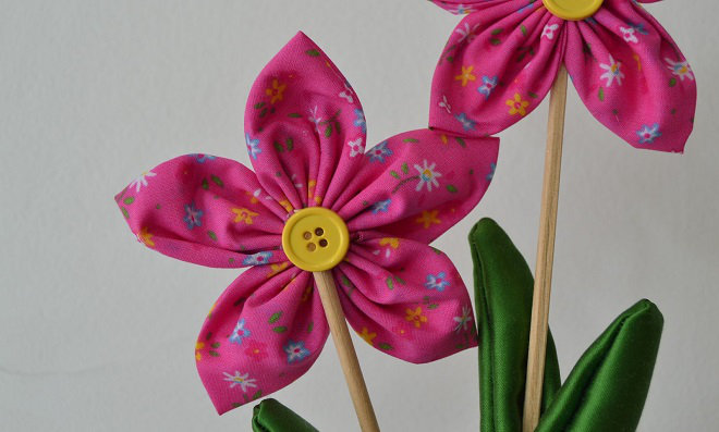 flores em fuxico