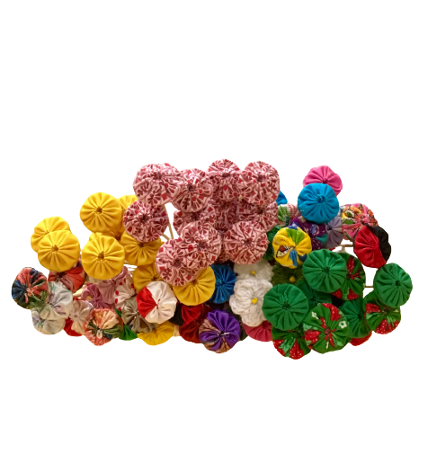 flores em fuxico