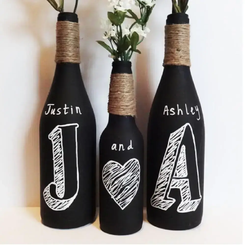 10 ideias criativas garrafa decorada rustica