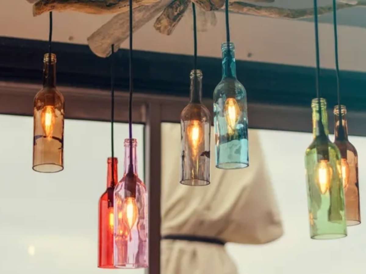 como fazer luminária garrafa vinho fio de fada