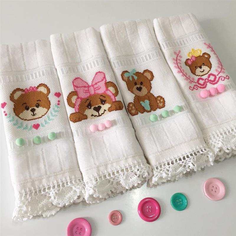 ponto cruz tema brinquedos manta bebê