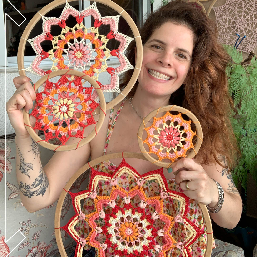 mandala de crochê econômica (reaproveitando linhas)