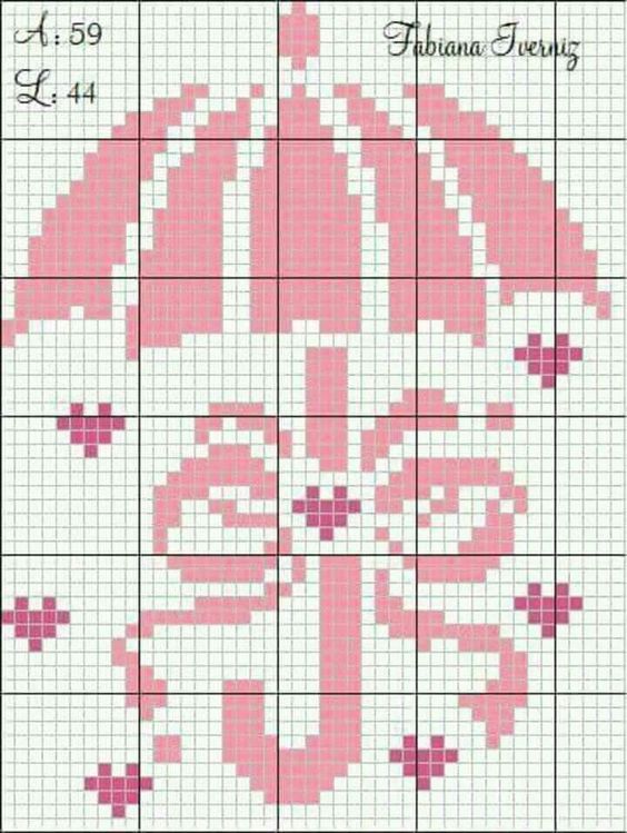 gráficos ponto cruz infantil feminino ursinhas