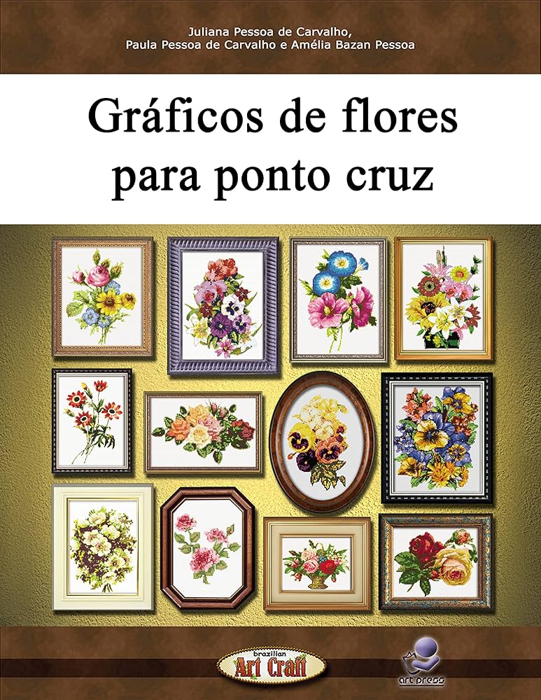 ponto cruz flores coloridas fáceis