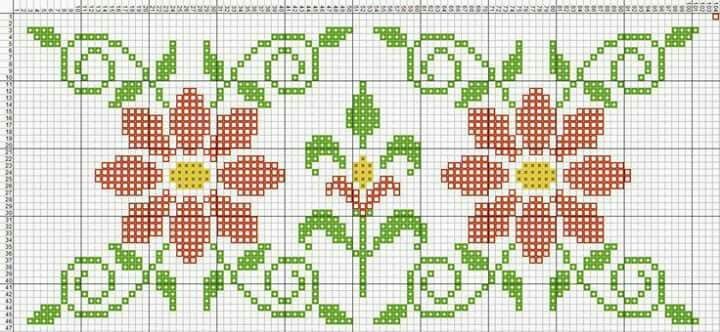 desenhos de flores em ponto cruz fáceis
