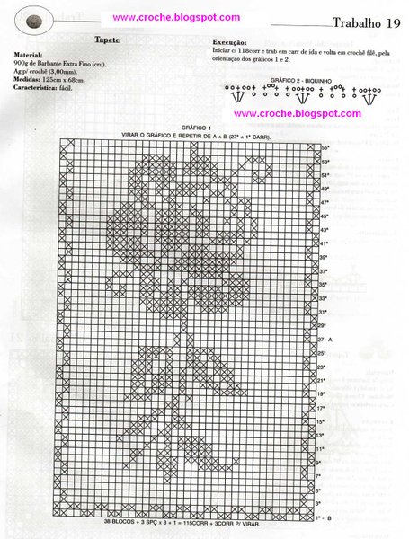 gráficos de tapetes de crochê oval para imprimir