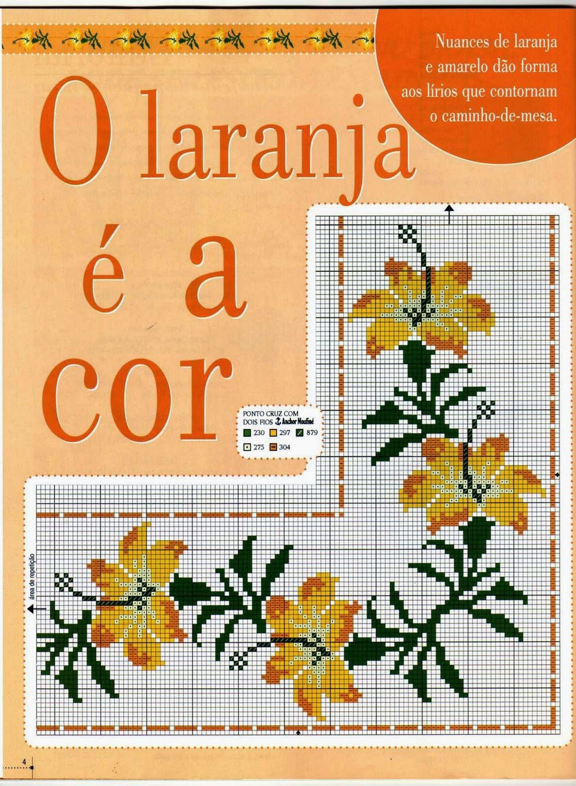 padrões de flores para bordar em ponto cruz