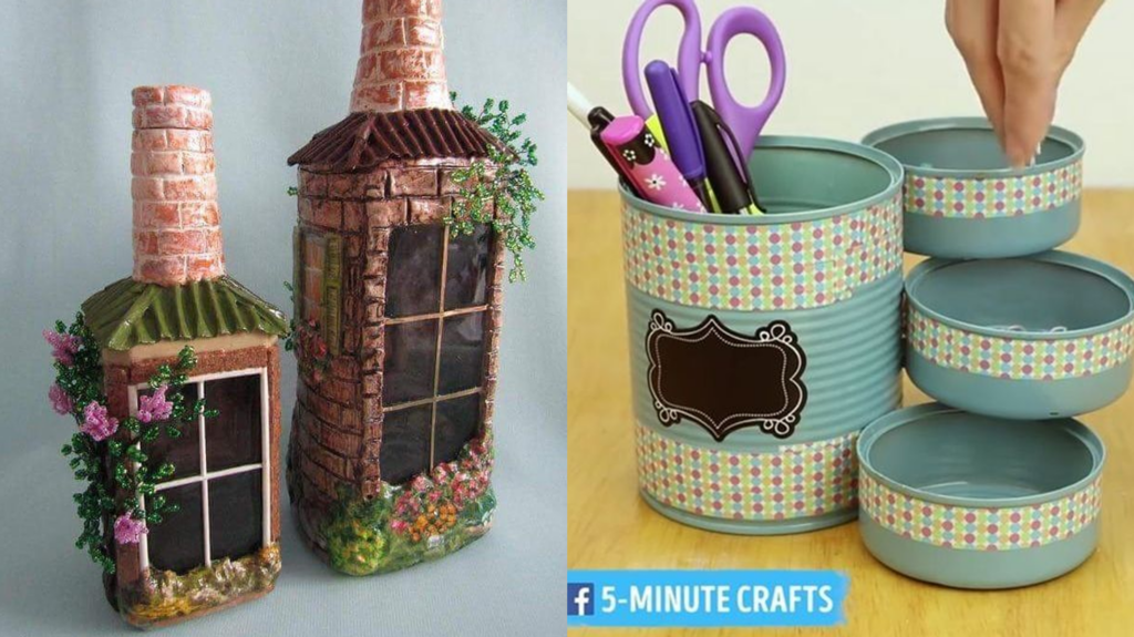 objetos decorativos com reciclagem