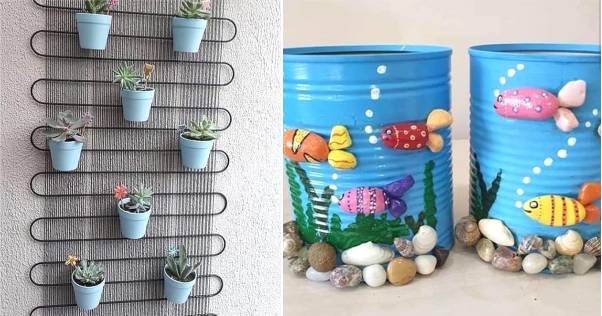 organização com materiais reciclados