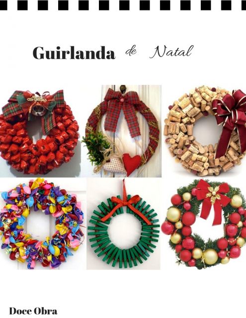ideias guirlanda natalina para porta de entrada