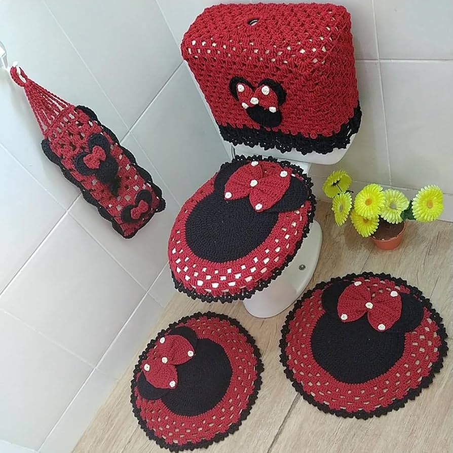jogo de banheiro de crochê minnie