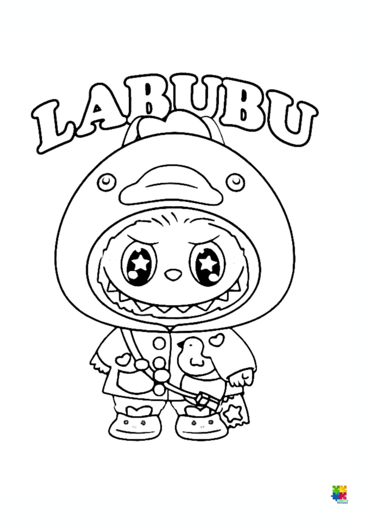 Labubu em aquarela